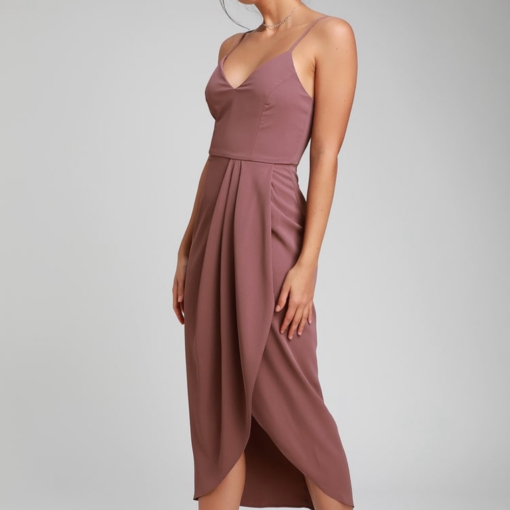 Lulus Reinette Mauve Purple Midi Dress